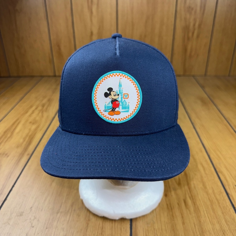 Vans Disney Mickey Mouse Castle Snapback Hat Navy Blue Off The Wall Cap